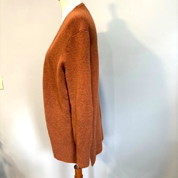 Madewell Cozy Walker Cardigan Merino Wool Alpaca Blend Rust Brown Size Small - Picture 4 of 10